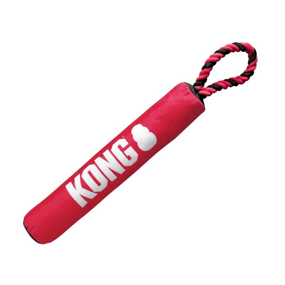 KONG Signature Stick With Rope Tug Toy - M - Red KONG Signature Stick With Rope Tug Toy - M - Red
