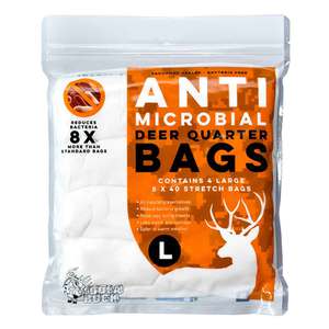 Koola Buck Anti-Microbial Deer/Antelope Large Quarter Game Bags - 4 Pack
