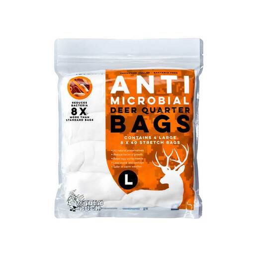 Koola Buck Anti-Microbial Deer/Antelope Large Quarter Game Bags - 4 Pack Large