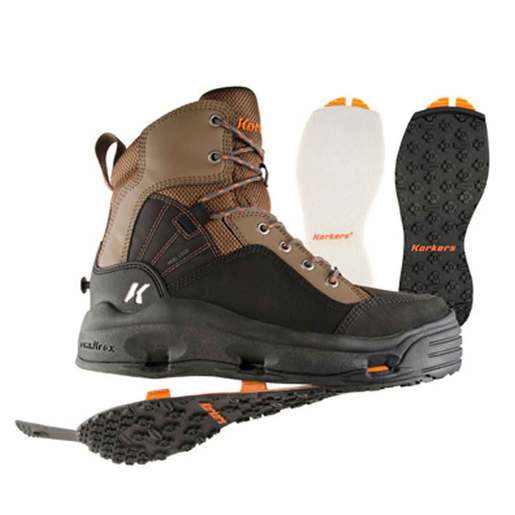Korkers Men's BuckSkin OmniTrax Kling On Sole Wading Boots - Brown 9 - Korkers