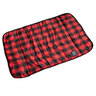 Kuma Lazy Bear Dog Blanket - 40in X 24in - Red/Black Plaid 40in X 24in