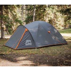 Kuma Outdoor Gear Tekarra 4 Person Dome Tent - Graphite/Orange