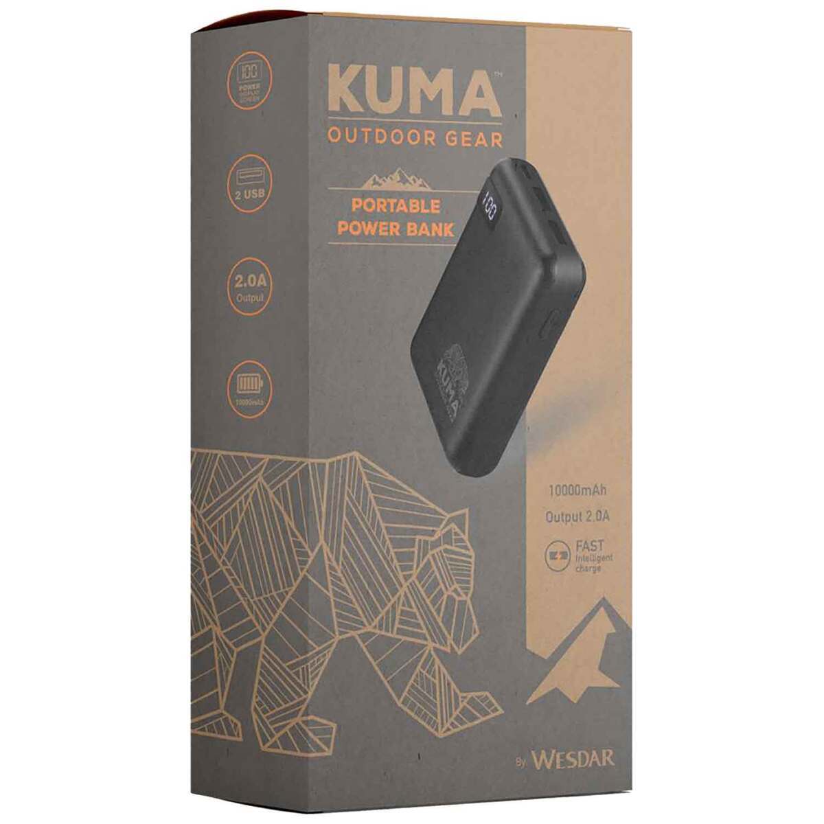 Kuma Portable Power Bank - Black - Black Kuma Portable Power Bank - Black - Black