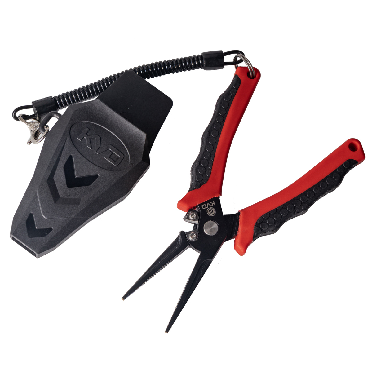 KVD Carbon Steel Fishing Pliers - Red/Black, 7in - Red/Black KVD Carbon Steel Fishing Pliers - Red/Black, 7in - Red/Black