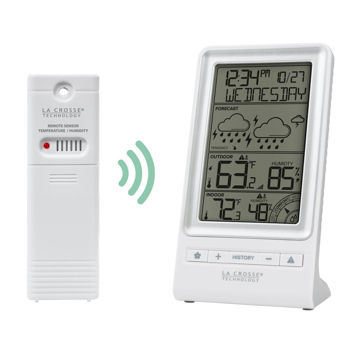 LaCrosse Technology Wireless Forecast Station - Black and White - White LaCrosse Technology Wireless Forecast Station - Black and White - White