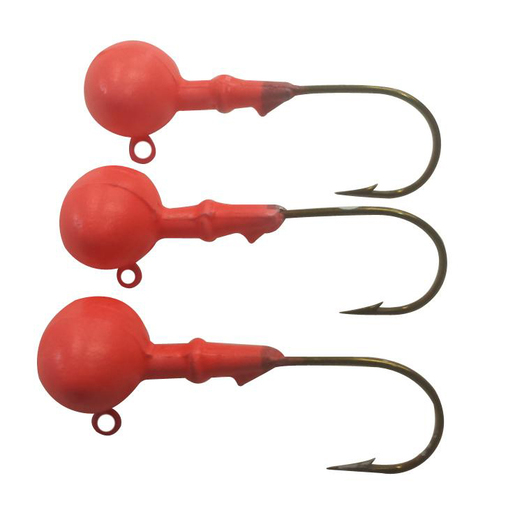 Lake Shore Tackle Glow Football Jig Heads - Red