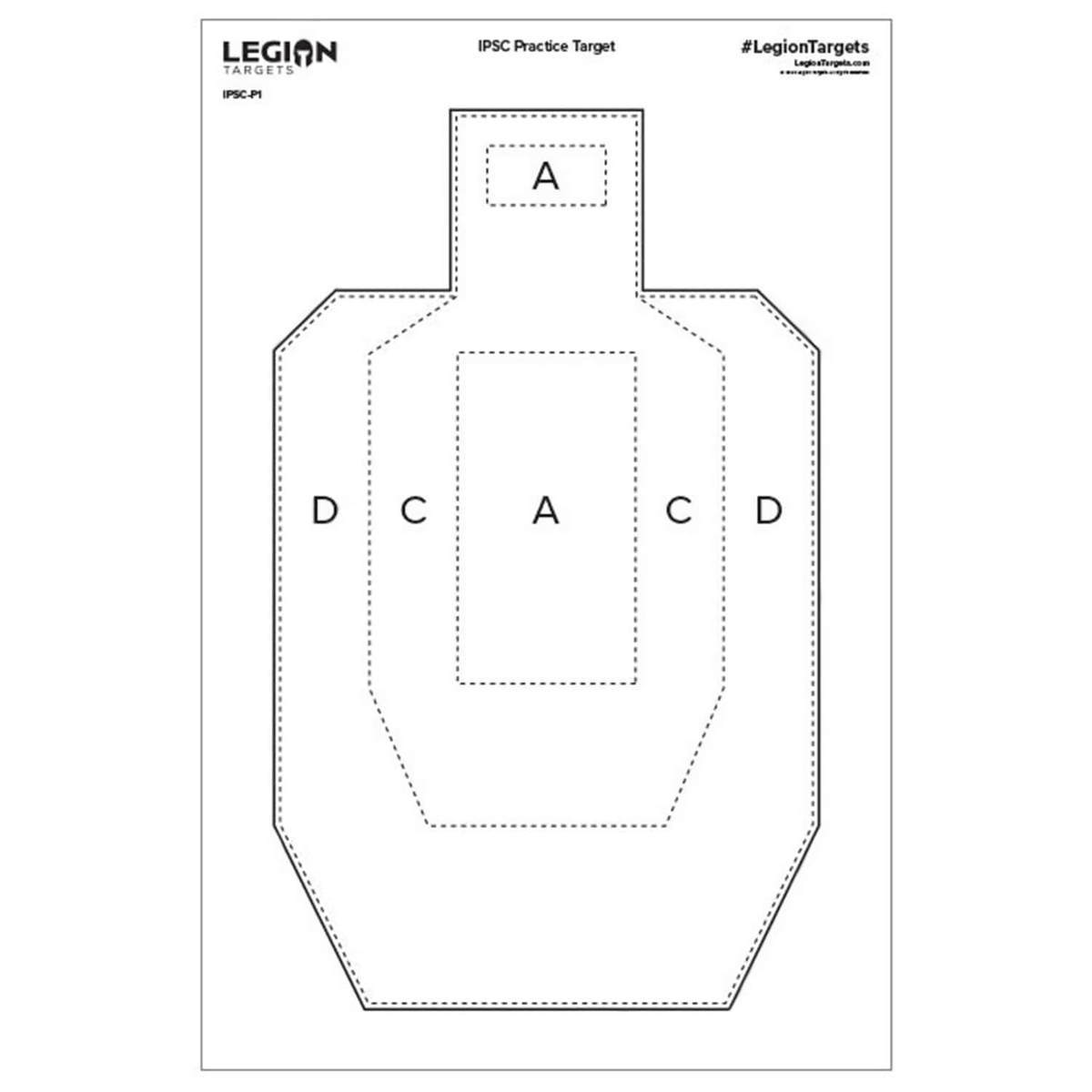 Legion IPSC USPSA Practice Paper Targets 100 Pack Black White 23in legion-ipsc-uspsa-practice-paper-targets-100-pack-black-white-23in