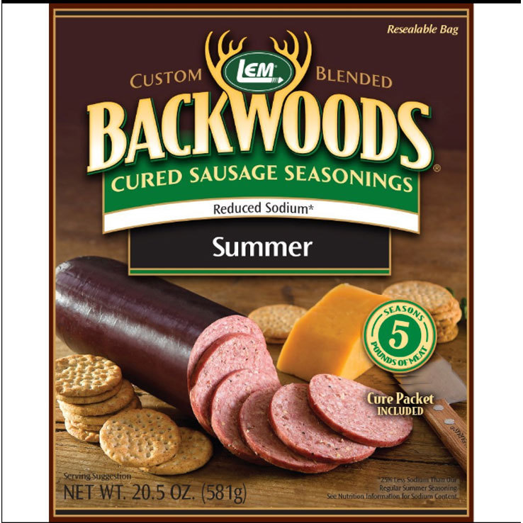 LEM Backwoods Reduced Sodium Summer Sausage Cured Sausage Seasoning - 4.1oz LEM Backwoods Reduced Sodium Summer Sausage Cured Sausage Seasoning - 4.1oz