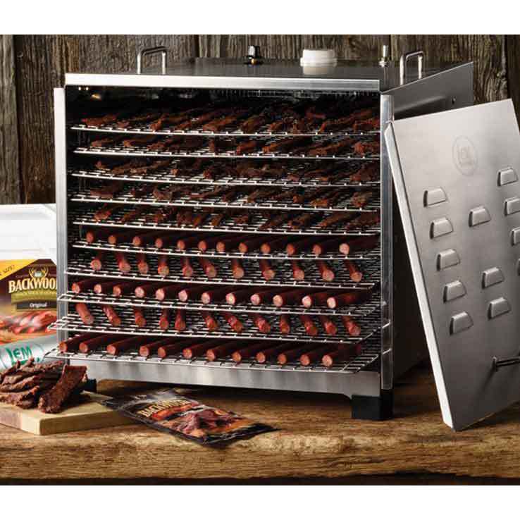 LEM Products Stainless Steel 10 Tray Dehydrator w/12 Hour Timer - Silver LEM Products Stainless Steel 10 Tray Dehydrator w/12 Hour Timer - Silver