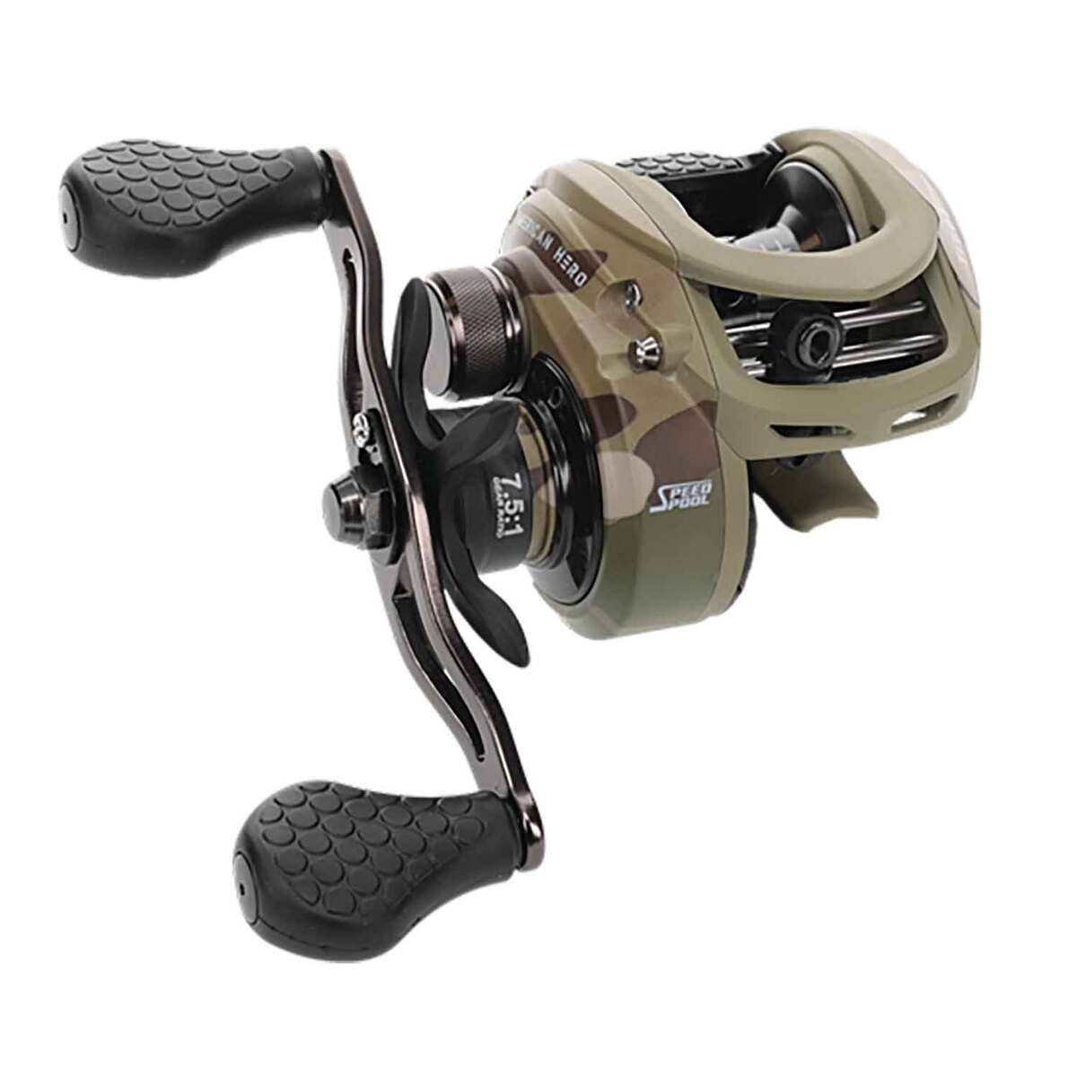 american hero baitcaster combo Lew's Camo Baitcast Reel and Fishing Rod Combo, 7-Foot 1-Piece Medium-Heavy Power IM7 Graphite Rod, 7.5:1 Gear Ratio, One-Piece Graphite Frame, Right-Hand Retrieve, Camo/Black : Sports & Outdoors precision cut on Hamai CNC machines Fishing Reel Favorite Fishing Baitcaster