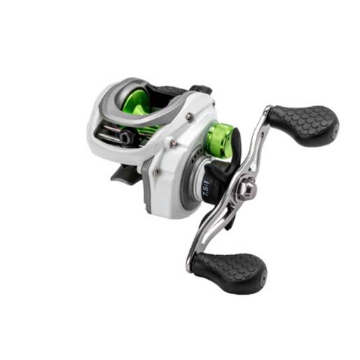 Lew’s Mach 1 Baitcast Casting Reel – White/Gray/Green 32mm