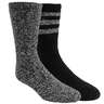 Mad Dog Concepts Men's Hot Feet Thermal 2-Pack Crew Socks - Black W/ Grey Stripe and Black Grey Marl - L - Black W/ Grey Stripe and Black Grey Marl L