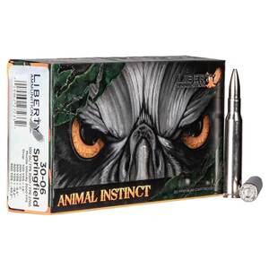 Liberty Ammunition Animal Instinct 30-06 Springfield 100gr FCHP Centerfire Rifle Ammo - 20 Rounds Liberty Ammunition Animal Instinct 30-06 Springfield 100gr FCHP Centerfire Rifle Ammo - 20 Rounds