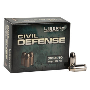 Liberty Civil Defense 380 Auto (ACP) 50gr HP Handgun Ammo - 20 Rounds