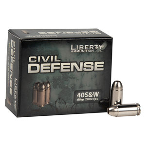 Liberty Civil Defense 40 S&W 60gr HP Handgun Ammo - 20 Rounds