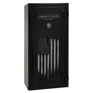 Liberty Safes Centurion 24 w/ Brightview Lights 24 Gun Safe - Black/Flag