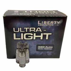 Liberty Ultra-Light 380 Auto (ACP) +P 50gr HP Handgun Ammo - 20 Rounds