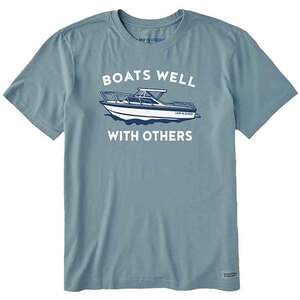 Life Is Good Men's Boats Well With Others Crusher Short Sleeve Casual Shirt