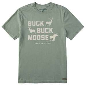 Life Is Good Men's Buck Buck Moose Short Sleeve Casual Shirt Life Is Good Men's Buck Buck Moose Short Sleeve Casual Shirt