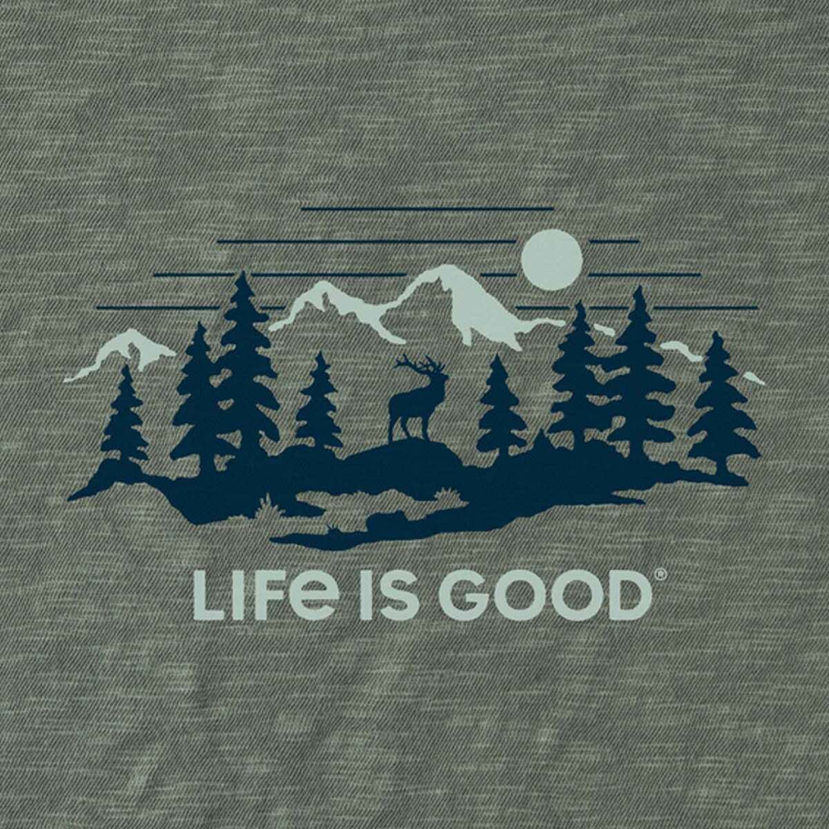 Life Is Good Men's Deer Scenic Textured Slub Casual Hoodie Life Is Good Men's Deer Scenic Textured Slub Casual Hoodie