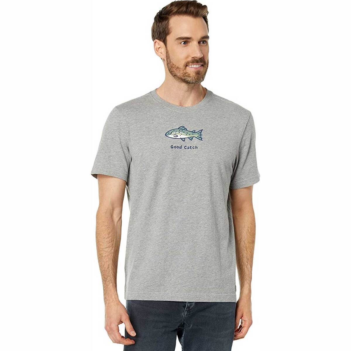 Life Is Good Men's Good Catch Short Sleeve Casual Shirt Life Is Good Men's Good Catch Short Sleeve Casual Shirt