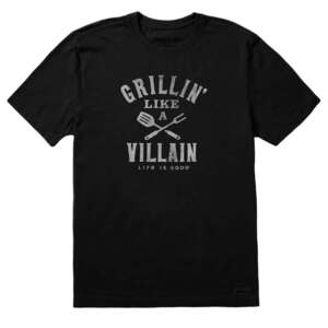 Life Is Good Men's Grillin' Like A Villain Short Sleeve Casual Shirt Life Is Good Men's Grillin' Like A Villain Short Sleeve Casual Shirt