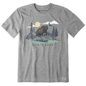 Life Is Good Men's Grizzly Bear Forest Crusher Short Sleeve Casual Shirt