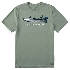Life Is Good Men's Just Add Water Bass Boat Short Sleeve Casual Shirt