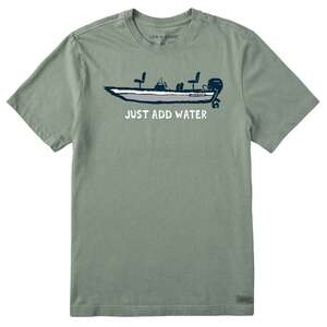 Life Is Good Men's Just Add Water Bass Boat Short Sleeve Casual Shirt Life Is Good Men's Just Add Water Bass Boat Short Sleeve Casual Shirt
