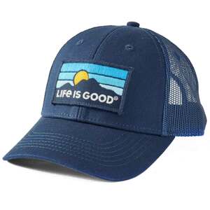 Life Is Good Men's Mountain Patch Hard Mesh Back Trucker Hat Life Is Good Men's Mountain Patch Hard Mesh Back Trucker Hat