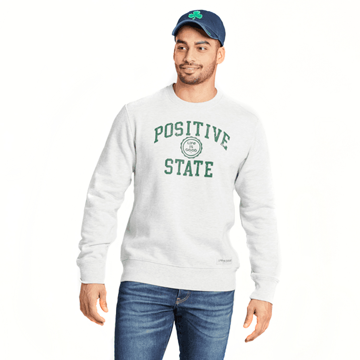 Life Is Good Men's Positive State Simply True Fleece Crew Sweatshirt ...