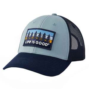 Life Is Good Tree Patch Hard Mesh Adjustable Hat - Smoky Blue - One Size Fits Most