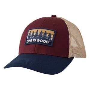 Life Is Good Tree Patch Adjustable Hat - Mahogany Brown - One Size Fits Most