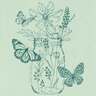 Life Is Good Wildflower and Butterflies Jar Short Sleeve Casual Shirt
