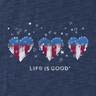 Life Is Good Women's Americana Hearts Stars and Stripes Sleeveless Casual Shirt