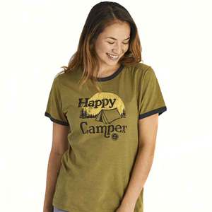 Life Is Good Women's Camper Tent Short Sleeve Shirt