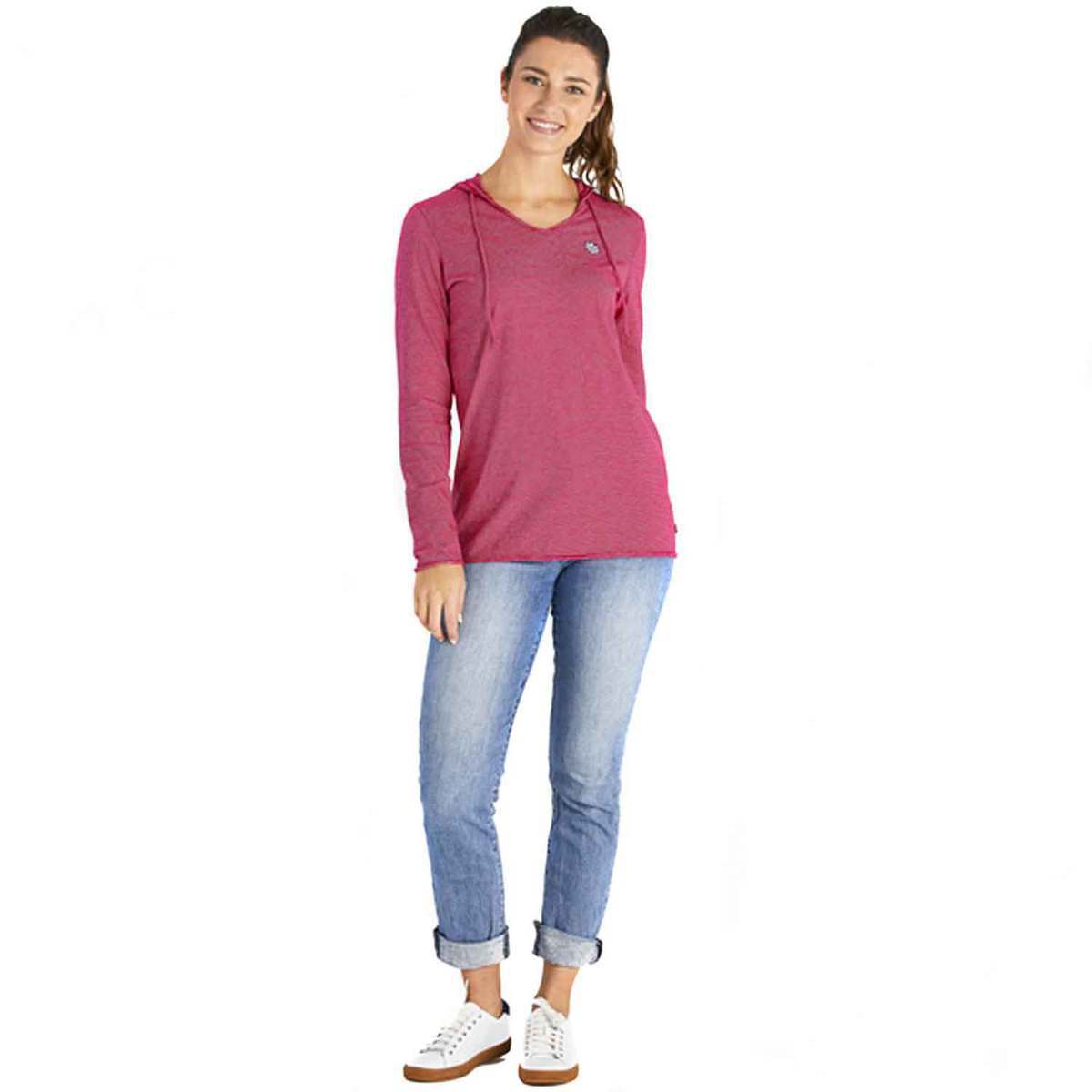 Life Is Good Women's Daisy Hooded Long Sleeve Casual Shirt - Sangria Red - S - Sangria Red S Life Is Good Women's Daisy Hooded Long Sleeve Casual Shirt - Sangria Red - S - Sangria Red S