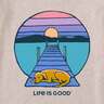 Life Is Good Women's Dog Deck Sunset Long Sleeve Casual Shirt