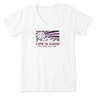Life Is Good Women's Red White & True Mountains Short Sleeve Casual Shirt - Cloud White - L - Cloud White L