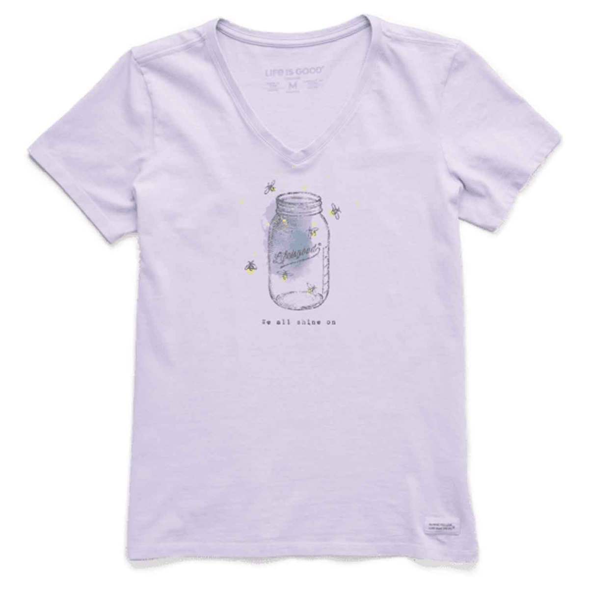 Life Is Good Women's Shine On Firefly Jar Short Sleeve Shirt Life Is Good Women's Shine On Firefly Jar Short Sleeve Shirt