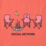 Life Is Good Women's Social Network Camp Short Sleeve Casual Shirt - Mango Orange - L - Mango Orange L