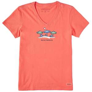 Life Is Good Women's Social Network Umbrellas Short Sleeve Casual Shirt Life Is Good Women's Social Network Umbrellas Short Sleeve Casual Shirt