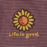 Life Is Good Women's Sunflower Striped Crusher-Lite Hooded Long Sleeve Casual Shirt