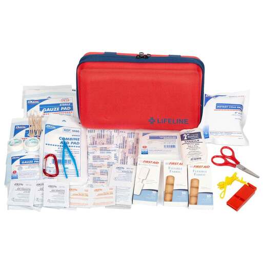 Lifeline Deluxe First Aid Kit - 121 Pieces - Red