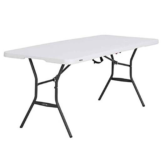 Lifetime 6-Foot Fold-In-Half Table - White