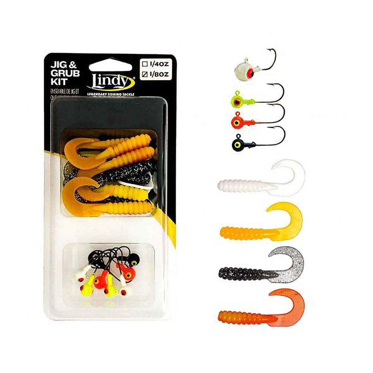 Lindy Jig and Grub Assortment - 1/8oz 24pc