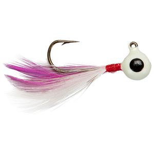 Lindy Little Nipper Feather Jig - Pink/Glow, 1/16oz, 2pk