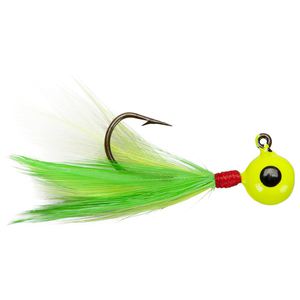 Lindy Little Nipper Feather Jig - Chartreuse/Lime, 1/16oz, 2pk