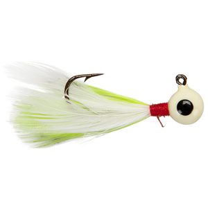 Lindy Little Nipper Feather Skirted Jig - Chartreuse/Glow, 1/32oz, 2pk