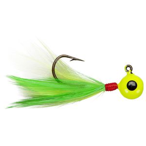 Lindy Little Nipper Feather Skirted Jig - Chartreuse/Lime, 1/32oz, 2pk